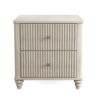 Fluted Nightstand With 3 Drawers
