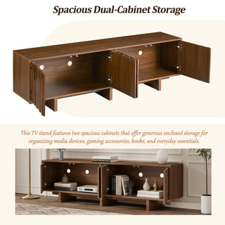 Retro Style TV Stand With Wavy Door