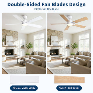 Reversible Motor Integrated LED Dimmable Ceiling Fan With Light