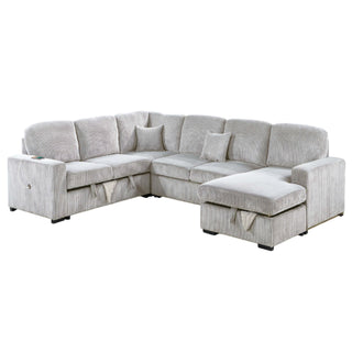 Modern Design Convertible Sectional Storage Bed With USB Port
