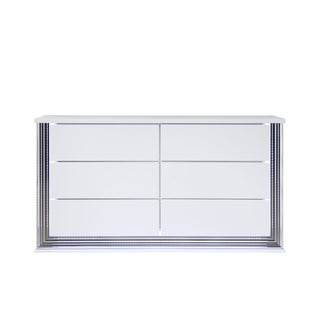Moon - Smooth Dresser With LED - White