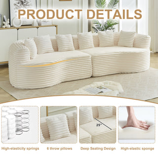Sectional Sofa, Oversized 4 Seater With Deep Seat Design