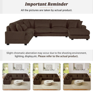 U - Sectional Sofa With Chaise Lounge, Oversized Living Room Couch