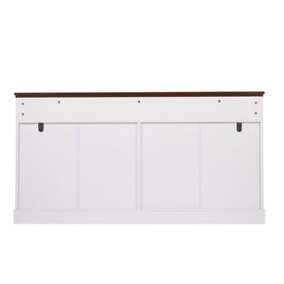 Fluted Sideboard Buffet Cabinet With 4 Doors And 3 Drawers