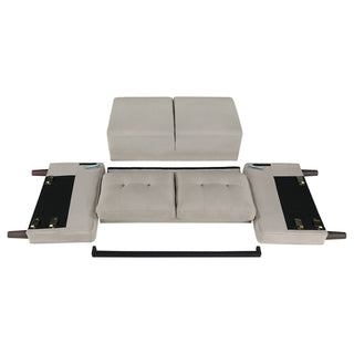 Harvey - 2 Piece Upholstered Tufted Sofa Set - Beige