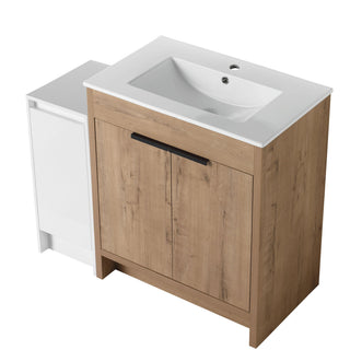 Freestanding Bathroom Vanity With Sink And Storage Cabinets, Soft Closing Doors