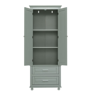 Tall Storage Cabinet With 2 Drawers For Bathroom