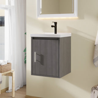 Floating Bathroom Vanity Combo, Wall Mounted Cabinet With Sink & Soft Close Doors For Small Bathrooms