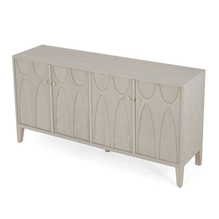 Wood Sideboard With Adjustable Shelves And Storage Cabinet - White Washed
