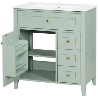Bathroom Vanity With Sink, 3 Drawers And Adjustable Shelf