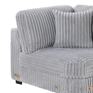 Corner Wedge Chair With Pillow, Living Room Furniture, Soft Upholstered Modular Seating - Gray / Mink