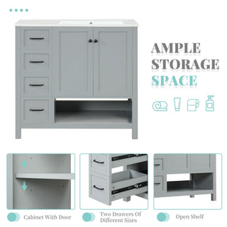 Modern Bathroom Vanity With Sink Top, 2 Doors And 2 Drawers