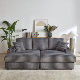 3 Seater Sofa With 2 Ottomans For Living Room