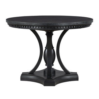 5 Piece Dining Set Extendable Round Table And 4 Chairs - Black / Oak