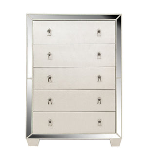 5 Drawer Chest Bedroom Furniture - Silver