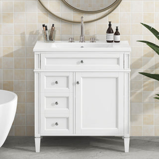 Bathroom Vanity With 2 Drawers And Tip-Out Drawer, Storage Cabinet