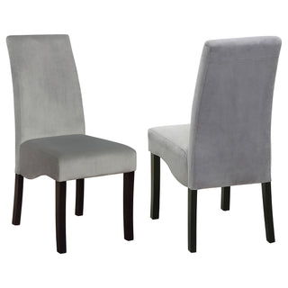 Upholstered Dining Chair Soft Padded Seat And Flared Back Design (Set of 2) - Gray