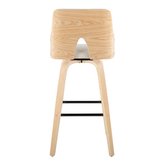 Stella - Contemporary Fixed Height Barstool With Swivel Square Footrest (Set of 2)