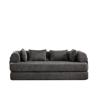 Convertible Sleeper Sofa Bed With Cylindrical Pillow