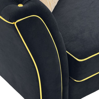3 Person Sofa With Deep Seat, Tufted Backrest