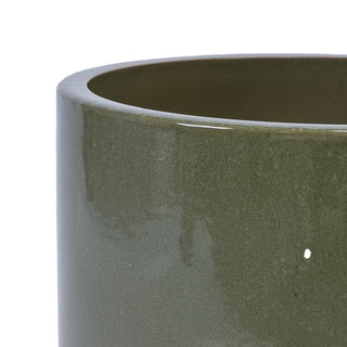 3 Pieces Ceramic Flowerpot, Planter For Patio, Garden Or Windowsills - Antique Light Green