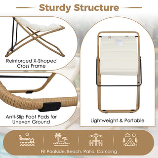 Outdoor Folding Chair With Adjustable Backrest (Set of 2)