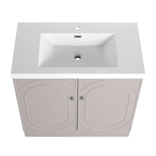 Contemporary Freestanding Bathroom Vanity With Resin Sink & Soft-Close Cabinet Doors