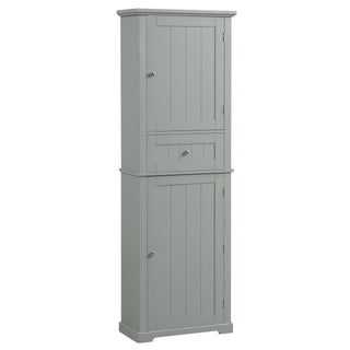 Tall Freestanding Bathroom Storage Cabinet With Drawer And Adjustable Shelf