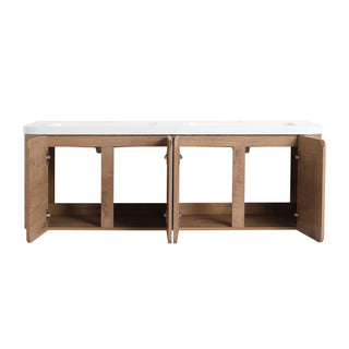 Wall Mounted Bathroom Vanity With Sink, 3 Soft Close Doors