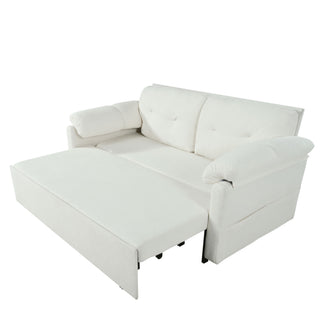 Convertible Pull Out Sofa Bed Queen Size, 3 In 1 With Side Storage