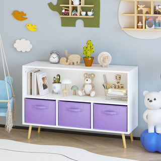 Bookcase With Collapsible Drawers, Book Display Organizer