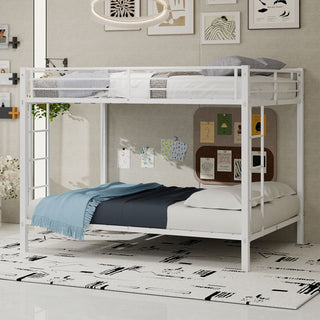 Bunk Bed For Kids, Convertible Frame With Ladders & Guardrail