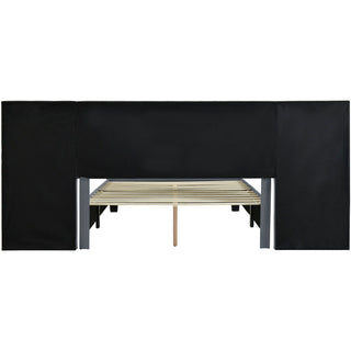 Upholstered Platform Bed With Big Headboard