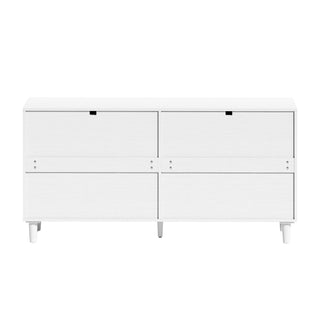 Rattan Dresser With 6 Drawers, Wooden Legs & Metal Handle