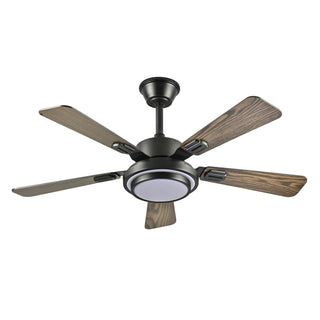 5 Blades Ceiling Fan With LED Light 3000 - 6500K Dimmable, 6 Speed Levels, Reversible Ceiling Fan - Matte Black