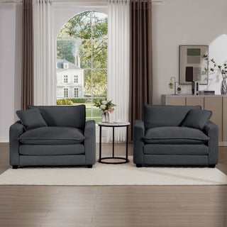 Modern Classic Fabric Single Chair Deep Seat Sofa With Pillow