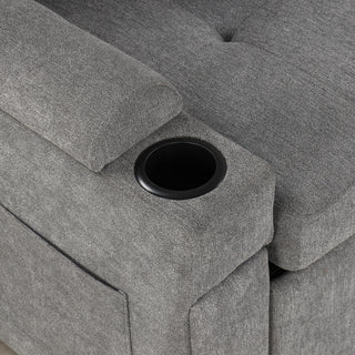Convertible L Shaped Sofa Couch With Storage, Cup Holders, USB Ports