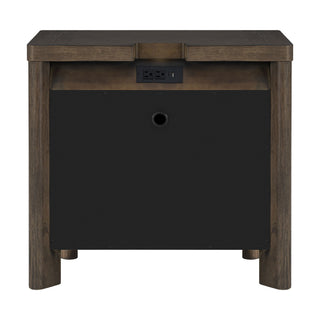 3 Drawer Nightstand With USB - Dark Oak
