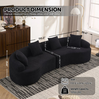 4 Seater Sofa With Fabric, 30D, 60 Hardness Full Sponge, 4 Pillow For Living Room, Home Furniture Sleeper Sectional Sofa For Apartment