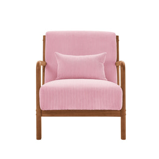Upholstered Armchair With Back Support Pillow
