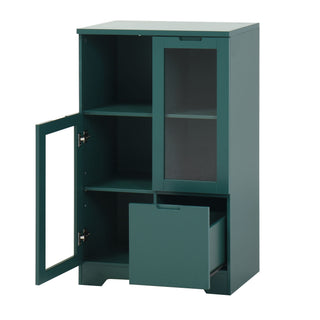 Modern Cabinet With Glass Doors And Drawer