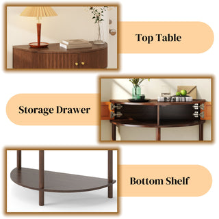 Demi Lune - Console Table With 2 Storage Drawers