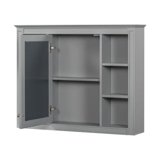 Bathroom Vanity With Mirror Cabinet, Single Sink With 2 Soft Closing Doors And 4 Drawers