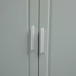 Tall And Wide Storage Cabinet With Doors For Bathroom Or Office, 3 Drawers - Gray