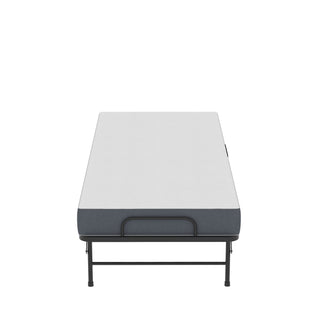Twin Folding Bed With Memory Foam Mattress, On Wheels, Portable Bed For Adults & Guests - Black