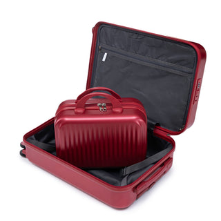 Luggage Set With Cosmetic Case, Combination Lock, Front Opening Design
