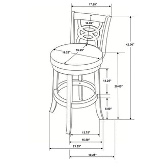 Swivel Bar Stool (Set of 2) - Black