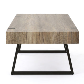 Abitha - Coffee Table With Industrial Powder Coated Metal Legs