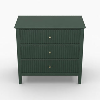 Fluted 3 Drawer Nightstand With Soft Close Slides