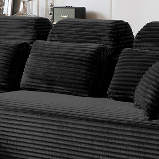 Sectional Sleeper Sofa & Storage Pockets, Modular Couch With Throw Pillows For Living Room